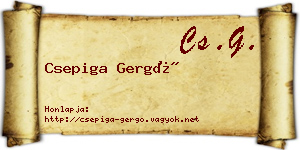 Csepiga Gergő névjegykártya